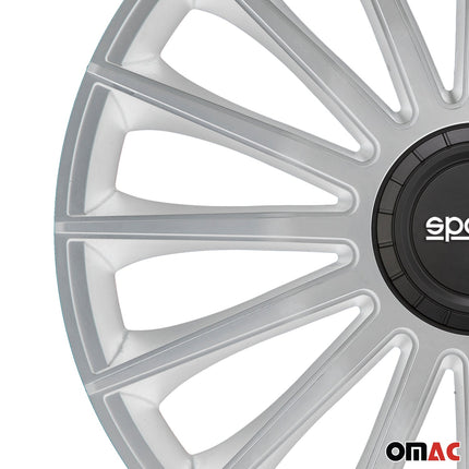 Radkappen Radzierblenden Sparco Treviso 14" Zoll Auto Abdeckung Set Silber 4x