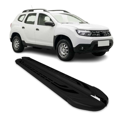 Trittbretter Seitenschweller Seitenbretter für Dacia Duster 2018-23 Alu Schwarz