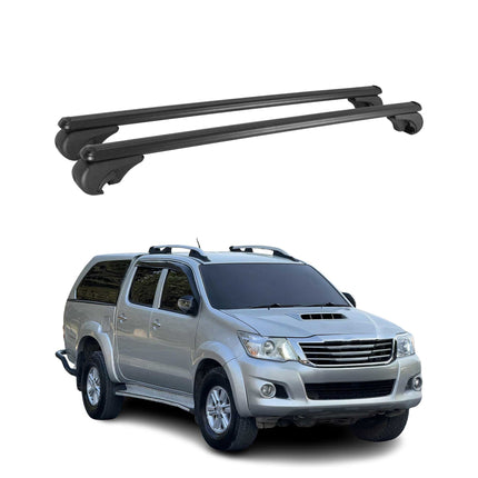 Dachträger Grundtäger für Toyota Hilux 2005-2015 75kg Aluminium Schwarz 2 tlg