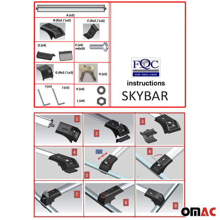 Dachträger Grundtäger für Land Rover Freelander I 1998-2006 75kg Silber Alu 2x