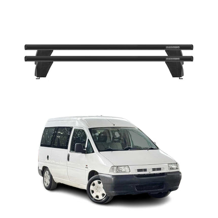 Menabo Dachträger Grundtäger für Fiat Scudo 1996-2007 75kg Alu Schwarz 2 tlg