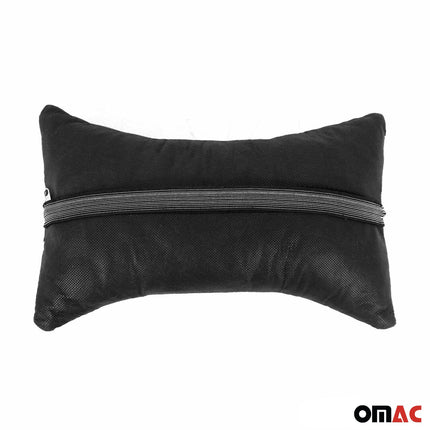 KFZ Auto Kopfstütze Sitzkissen Nackenstütze Textil & Leder Rot Schwarz 8x30 cm