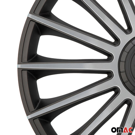 Radkappen Radzierblenden Sparco Treviso 14" Zoll Abdeckung Set Schwarz Silber 4x