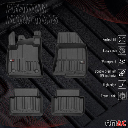 OMAC Gummi Fußmatten für Dacia Logan 2021-2019 Premium TPE Automatten Schwarz 4x