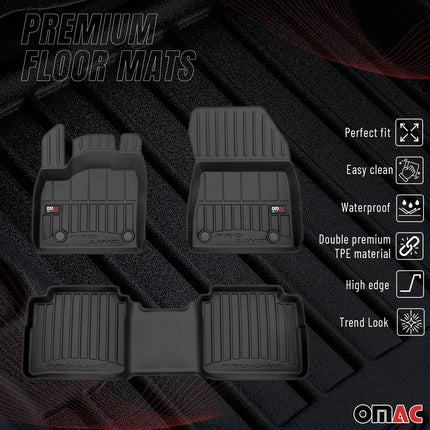 Fußmatten Gummimatten für Nissan X-Trail IV T33 2022-2026 Premium Schwarz TPE 3x