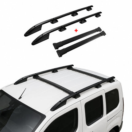 Dachreling + Dachträger für Ford Transit 2015-2026 L2 Mittel  Alu Schwarz