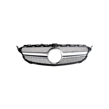 Kühlergrill Grill Frontgrill für Mercedes C Klasse W205 2019-2021 AMG Silber