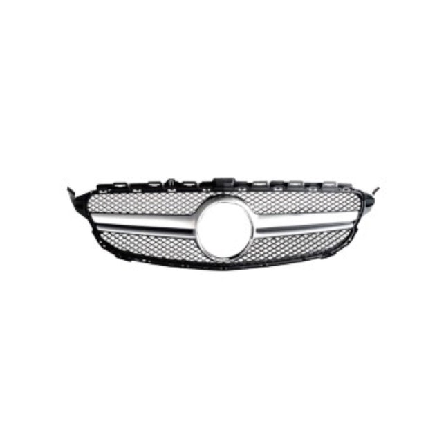Kühlergrill Grill Frontgrill für Mercedes C Klasse W205 2019-2021 AMG Silber
