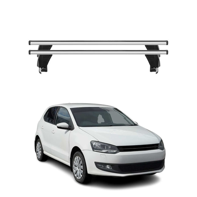 Menabo Dachträger Grundtäger für VW Polo V Cross 6R 2009-2017 50kg Alu Silber 2x