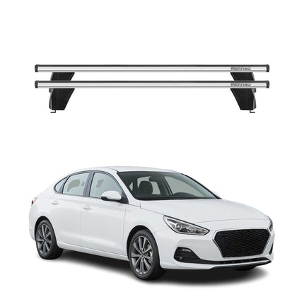 Menabo Dachträger Grundtäger für Hyundai i30 Fastback 2018-2023 75kg Alu Grau 2x