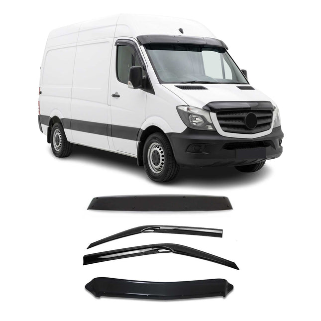 Windabweiser Sonnenblende Motorhaube Deflektor Set für Mercedes Sprinter 2009-16