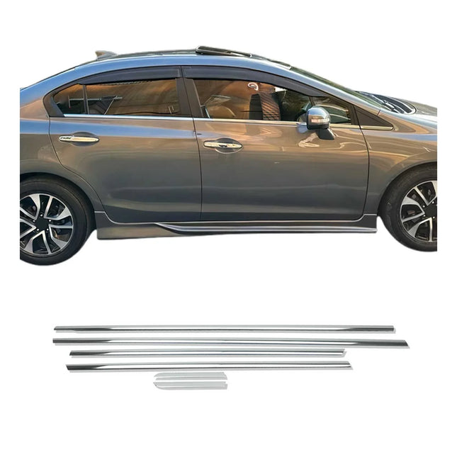 Fensterleisten Zierleisten für Honda Civic IX Limo 2011-2016 Edelstahl Chrom 6x
