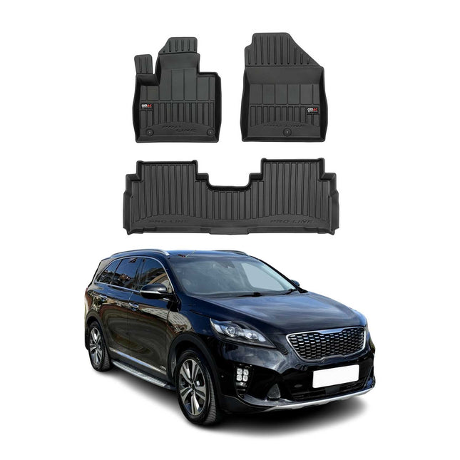 OMAC Gummi Fußmatten für Kia Sorento 2015-2020 Premium TPE Automatten Schwarz 3x