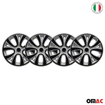 4x Radblenden Radkappen Radzierblenden für 14" Zoll Stahlfelgen Silber Schwarz