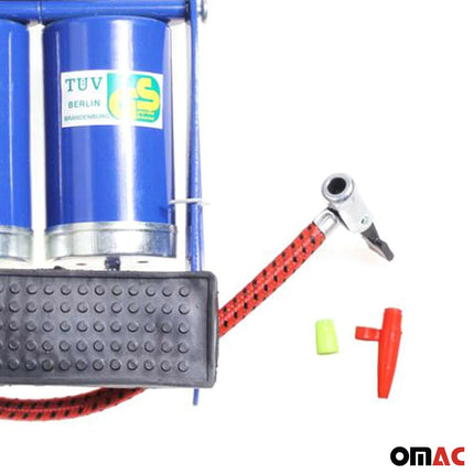 Fußpumpe Fußluftpumpe Auto mit Manometer Doppelzylinder Luftpumpe Fahrrad