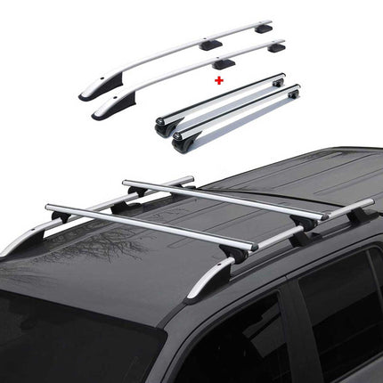 Dachreling + Dachträger für Ford Transit Custom 2012-24 L2 Langer RS Alu Grau 4x