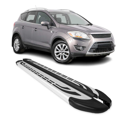 Trittbretter Seitenschweller Seitenbretter für Ford Kuga I 2008-2012 Alu Grau