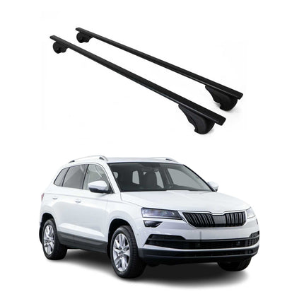 Dachträger Grundtäger für Skoda Karoq 2017-2026 75kg Metall Schwarz 2 tlg