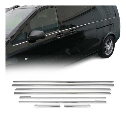 Fensterleisten für Mercedes Vito W447 2014-2026 Extra Langer Radstand Chrom 8x