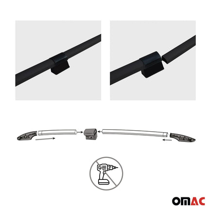 Dachreling Relingträger für Citroen Jumper 2006-2026 L3 H2 Alu Schwarz 2 tlg