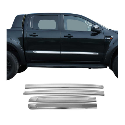 Seitentürleiste Türleisten Türschutzleiste für Ford Ranger 2015-2024 Chrom 4x