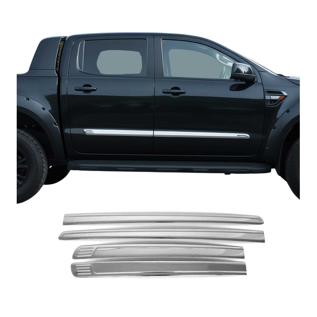 Seitentürleiste Türleisten Türschutzleiste für Ford Ranger 2015-2024 Chrom 4x