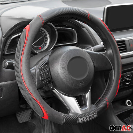 SPARCO Lenkradbezüge Lenkradschoner Lenkradschutz Rot Schwarz Gummi ø37-38 cm