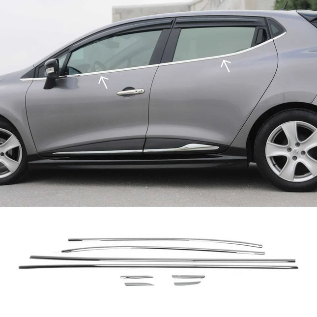 Fensterleisten Zierleisten für Renault Clio Schragheck Edelstahl Chrom 8tlg