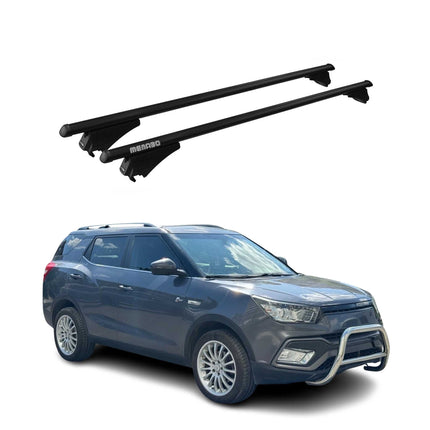 Menabo Grundträger Dachträger für Ssangyong XLV 2016-2021 ABE Alu Schwarz 2x