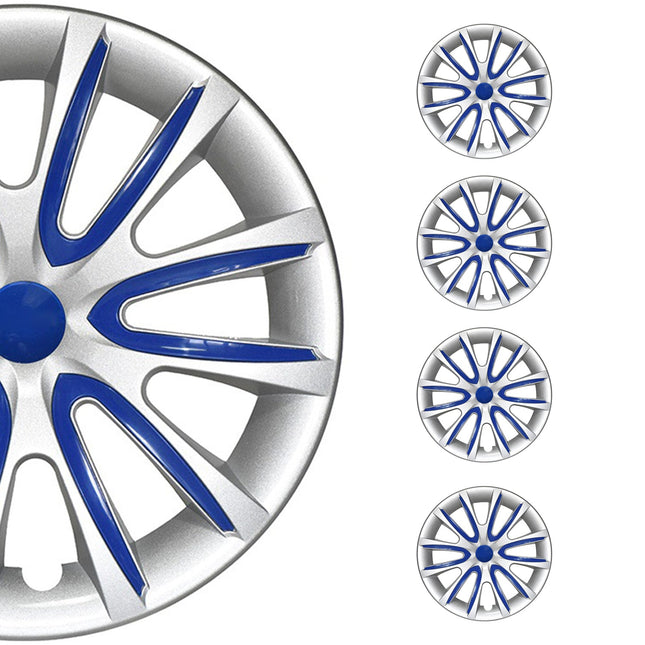 4x Radblenden Radkappen Radzierblenden für 16" Zoll Stahlfelgen Grau Dunkel Blau