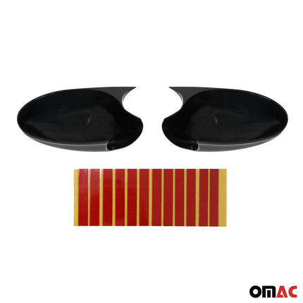 Spiegelkappen Spiegelabdeckung für BMW 3er E90 2005-2008 ABS Schwarz Glanz 2tlg