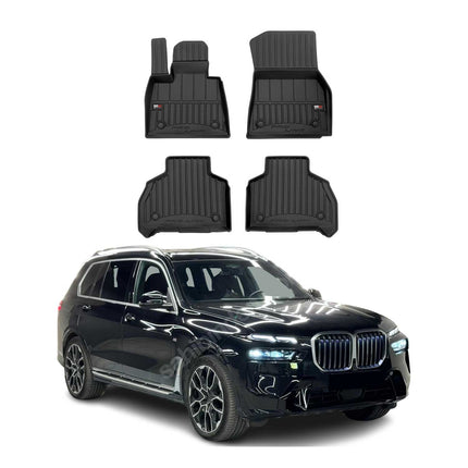 Fußmatten Gummimatten für BMW X7 G07 2018-2026 OMAC Premium 3D Schwarz TPE 4 tlg