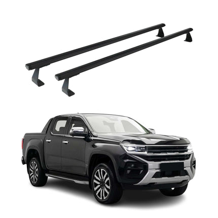 Dachträger Gepäkträger für VW Amarok mk2 2023-2026 Schwarz Alu 2 tlg