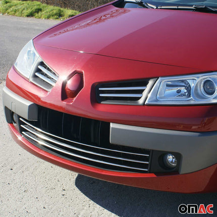 Kühlergrill Leisten Grillleisten für Renault Megane 2006-2010 Edelstahl Chrom 4x
