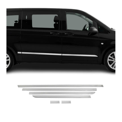 Seitentürleiste Türschutz für Mercedes Vito 2014-2026 L3 Langer Schiebetür Chrom