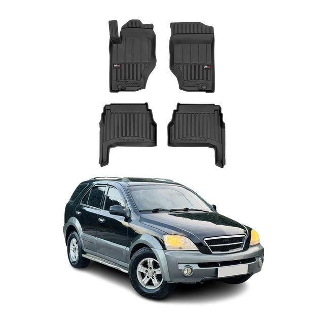 OMAC Gummi Fußmatten für Kia Sorento 2002-2009 Premium TPE Automatten Schwarz 4x