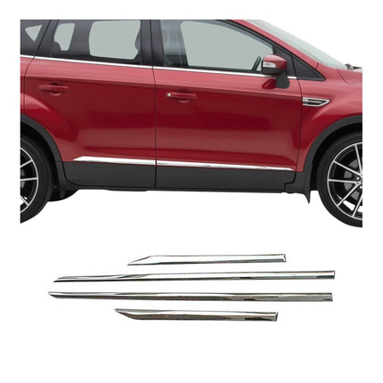 Seitentürleiste Türleisten Türschutzleiste für Ford Kuga II 2012-19 Chrom ABS 4x