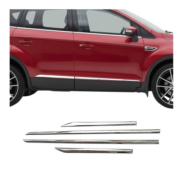 Seitentürleiste Türleisten Türschutzleiste für Ford Kuga II 2012-19 Chrom ABS 4x