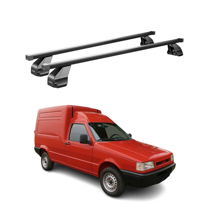 Menabo Dachträger Grundtäger für Fiat Fiorino 1987-2007 75kg Stahl Schwarz 2 tlg