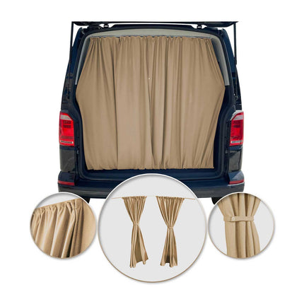 Maß Gardinen Sonnenschutz für Peugeot Traveller Heckklappe Vorhänge Beige