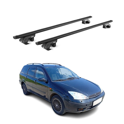 Dachträger Grundtäger für Ford Focus I II Kombi 1998-2011 90kg Alu Schwarz ABE