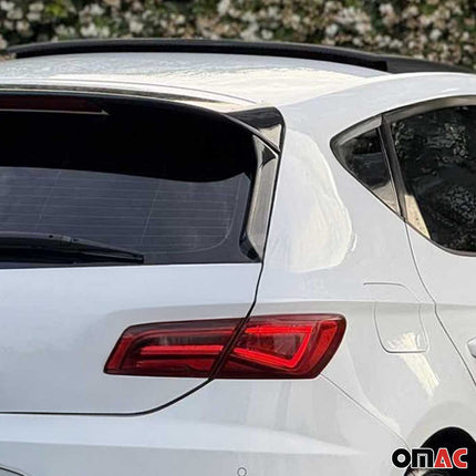 Heckscheiben Seitenspoiler Verkleidung für Seat Leon 2012-2020 Schwarz Glänzend