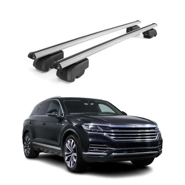 Dachträger Grundtäger für VW Touareg 2018-2026 75kg Aluminium Silber 2 tlg