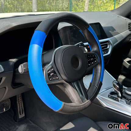 Lenkradbezug Lenkradschoner Lenkrad Abdeckung Blau-Schwarz Ø 38-40 cm