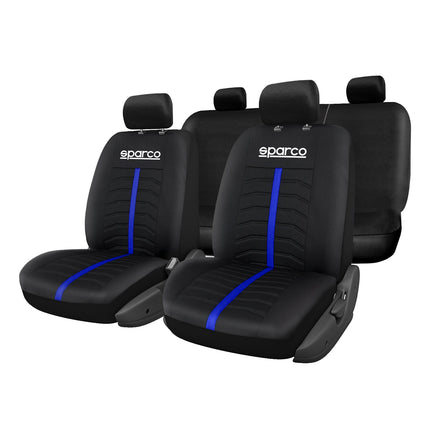 SPARCO Sitzbezüge Schonbezüge Autositzbezüge Universell Blau Rot Vorne Hinten
