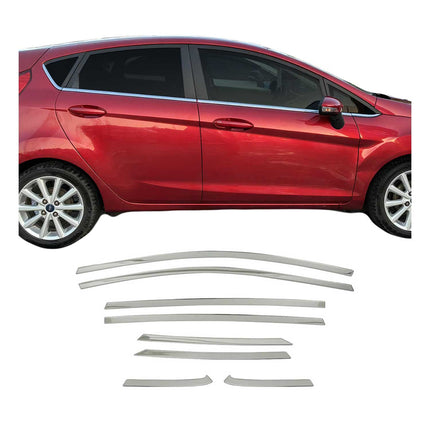 Fensterleisten Zierleisten für Ford Fiesta 2017-2021 Schrägheck Edelstahl 8tlg