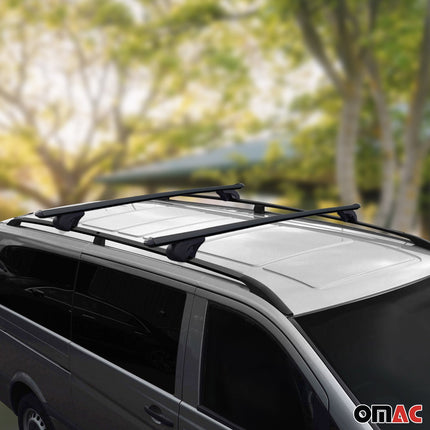 Dachreling + Dachträger SET für VW Caddy 2003-2015 Kurzer Aluminium Schwarz 4tlg