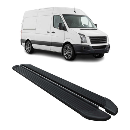 Seitenschweller Trittbretter Schweller für VW Crafter 2006-17 L2 L3 Alu Schwarz