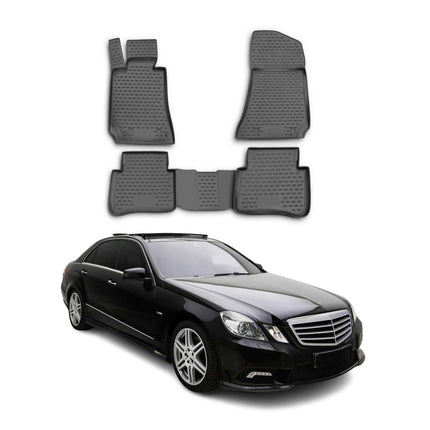 OMAC Gummimatten Fußmatten für Mercedes E Klasse W212 2010-2016 TPE Schwarz 4tlg