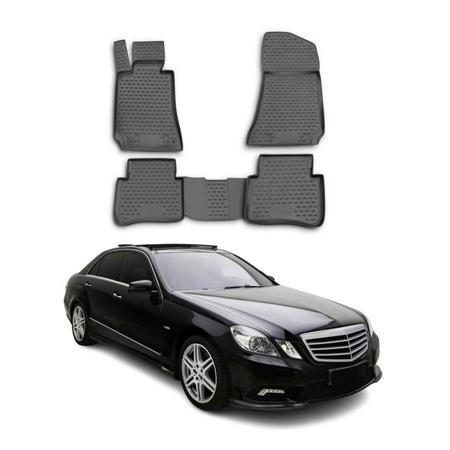 OMAC Gummimatten Fußmatten für Mercedes E Klasse W212 2010-2016 TPE Schwarz 4tlg
